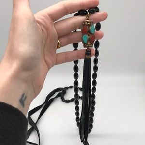 Vintage Moroccan Handmade Jeweled Necklace Boho